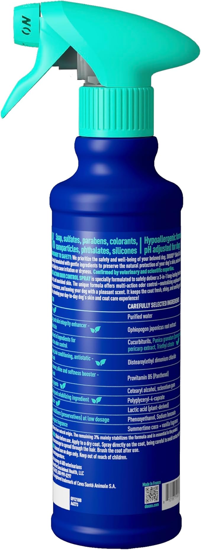 DOUXO® Skin & Coat SPA - Multi-Action Odor Control Spray for Dogs, 11.5 fl oz, Deodorizes, Neutralizes Unpleasant Odors, Leaves The Coat Fresh, Smelling Great, Skin-Friendly Ultra-Freshening Formula