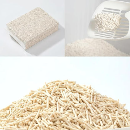 Tofu Cat Litter 11.2LB(5.6lb×2bag) Clumping, 100% Natural Raw Materials, Clumping,Flushable,Ultra Absorbent and Fast Drying,Solubility in Water,Really Dust-Free,Less Scattering