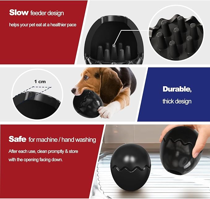 GOLDROC Interactive Treat Dispensing Dog Toy with Cooling Feature – Durable Chew Toy for Aggressive Chewers, Fun Fetch, Dishwasher Safe (Black)