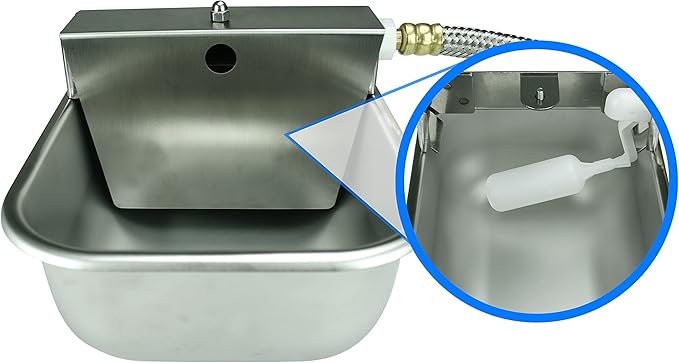 Nelson Rust Proof Stainless Steel Outdoor Automatic Dog Waterer Bowl Dispenser - Easy To Clean and sanitize, Quick Setup With Fresh Water Refill - Perfect Alternative Choice For Livestock Farm Animals