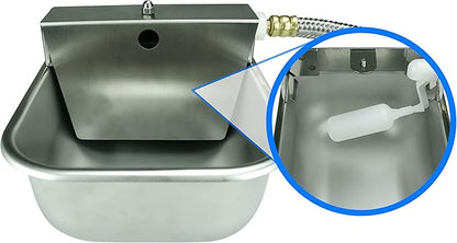 Nelson Rust Proof Stainless Steel Outdoor Automatic Dog Waterer Bowl Dispenser - Easy To Clean and sanitize, Quick Setup With Fresh Water Refill - Perfect Alternative Choice For Livestock Farm Animals