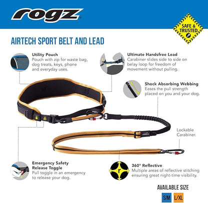 Airtech Dog Sport Belt and Leash Set L/XL - Large/X-Large - Nightsky Black