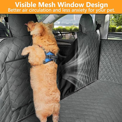 BEERTE Dog Car Seat Cover Fit for Toyota Corolla 2020-2026 Oxford Waterproof Scratchproof Dog Car Seat Cover for Back Seat Pet Seat Cover for Dogs Car Hammock with Mesh Window (Black Green)
