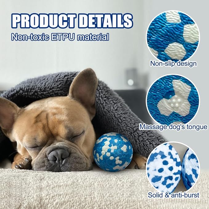 Dog Balls, Indestructible Tennis Balls for Dogs, 2.5'' Durable Bouncy Dog Toys for Aggressive Chewers, Interactive Dog Toys for Fetch Game, Lightweight Floating Chew-Proof (1 Pack)