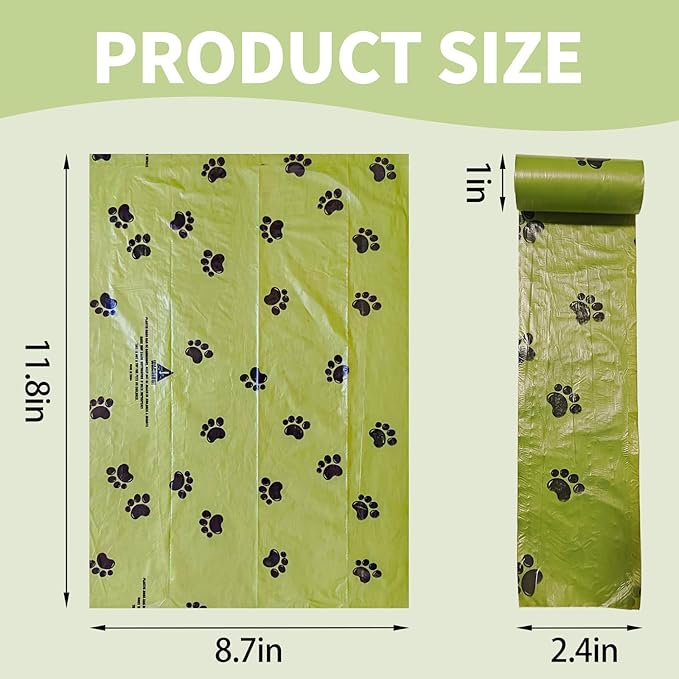 Enhanced Strength Dog Poop Bags - 300 Count Leak-Proof Scented Rolls | Biodegradable Pet Waste Bags with Dispenser, Extra Thick Dog Poo Bags for Puppy & Large Breed Cleanup