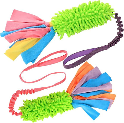 SCHITEC Dog Tug Toy, [2 Pack] Interactive Play Training Bungee Rope, Squeaky Tug of War Exercise Pull Toys for Puppy Small Medium Large Dogs