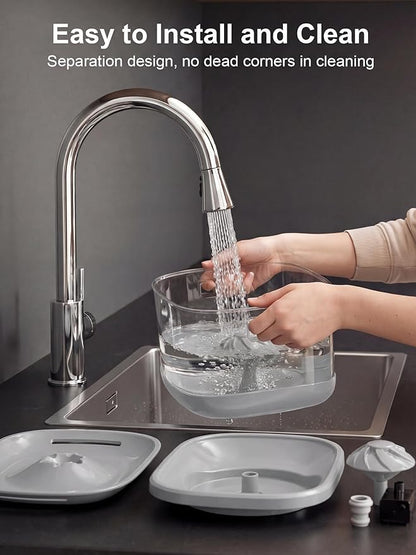 Kastty 9.5L Dog Water Fountain for Large Dogs,2.5Gal Large Capacity Pet Water Fountain with 3 Flow Modes, Automatic Quite Dog Water Bowl Dispenser with Water Window & LED,Easy to Clean(FS82,Grey)