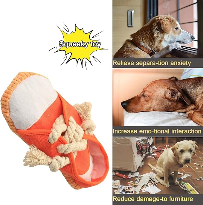 Dog Chew Toys,Creative Shoes Shape Squeaky Toy, Durable and Safe Dog Playing Toy Funny Shoes Sound Toy for Small and Medium Pets