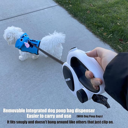 HCY&WLD Upgrade 3-in-1 Retractable Dog Leash with Integrated Dispenser & Poop Bags, 16 ft Heavy Duty Dog Leash with Anti-Slip Handle for Dogs up to 110 lbs, 360° Tangle-Free, One Button Brake & Lock