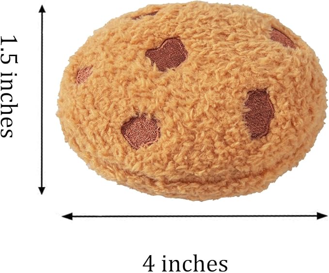 Dog Cookies Toys, Plush Chew Squeaky Toy for Small & Medium Dogs, Funny Dogs Gifts Dog Party Toys