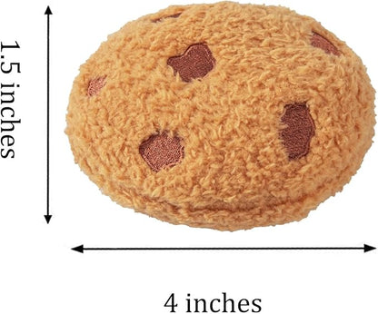 Dog Cookies Toys, Plush Chew Squeaky Toy for Small & Medium Dogs, Funny Dogs Gifts Dog Party Toys