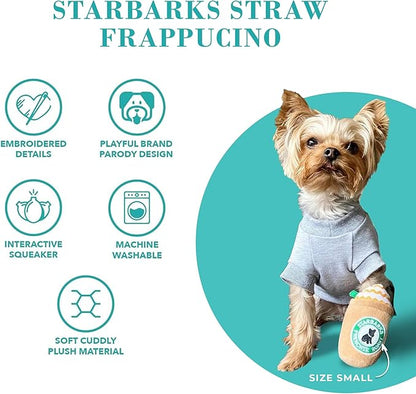 Haute Diggity Dog Starbarks Frappawcino, Plush Designer Dog Toys with Interactive Squeaker, Stimulating Pet Enrichment, Machine-Washable & Safe Materials for All Breeds, Size XL