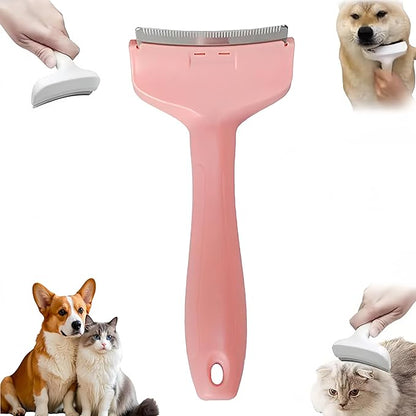 V-Tooth Deshedding Comb, Tooth Deshedding Comb for Pets Dog & Cat Grooming Brush Multifunctional Pet Comb with Ergonomic Handle for Shedding, Tight V-Shaped Teeth Shedding Combs (Pink, Large)