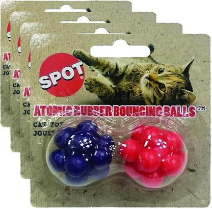 SPOT Ethical Atomic Bouncing Ball Cat Toy, 2-Piece (Colors May Vary) (Pack of 4)