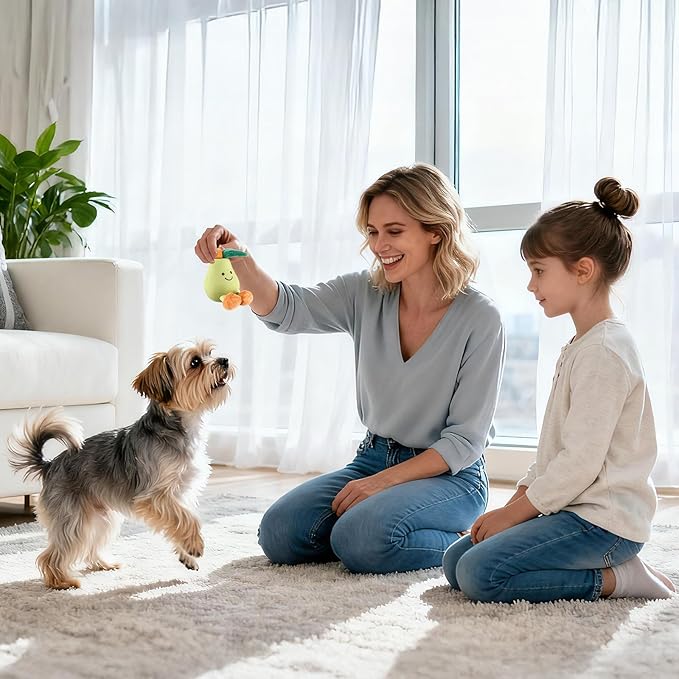 Pet Dog Cat Chew Toy: Fun, Playful, Cute, and Durable (Green Pear)