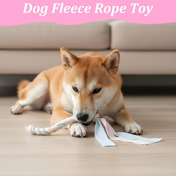 4 PCS Flirt Pole Replacement Toys, Natural Rope Squishy Face Flirt Pole for Dogs for Interactive Play and Chewing as a Fun Dog Chase Toy