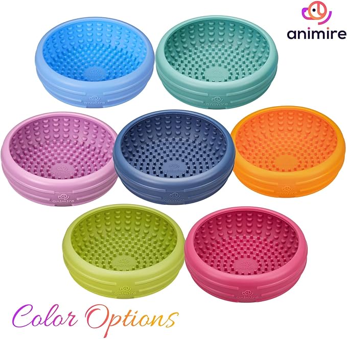 Dog Lick Bowl, Animire Freeze Lick Mat for Dogs, Non-Slip Slow Feeder Licking Bowl Enrichment Treat for Distraction Anxiety Relief, Food Grade Silicone, Dishwasher Safe(Baby Blue,XL)