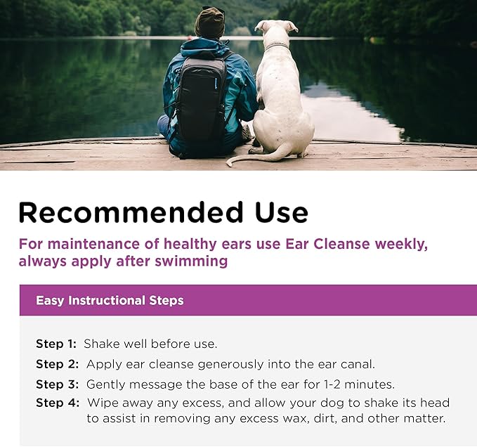 Nutri-Vet Ear Cleanse for Dogs, Liquid Ear Cleanser with Soothing Aloe and Salicylic Acid, Removes and Cleans Wax, Dirt, and Debris, Deodorizes, and Itch Relief, Gentle Veterinarian Formulated, 8oz