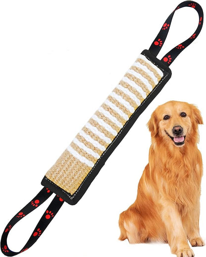 Clysoru Dog Tug Toy Dog Tough Jute Bite Pillow Lasting Training Equipment Puppy to Large Dogs Interactive Toy for Large and Small