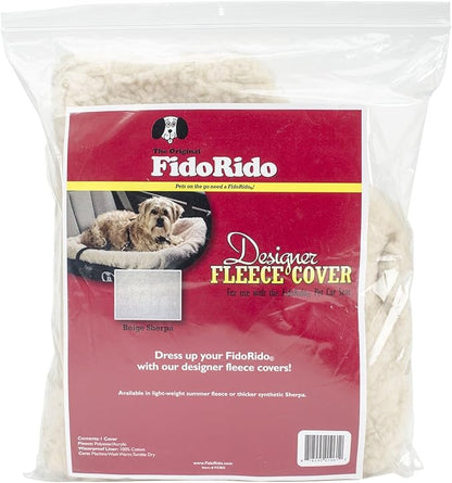 FidoRido Dog Car Seat Cover Machine Washable Replacement Sherpa Cover, Comfortable & Durable, for Cars & SUVs, Seat Protector for Dogs, Vacation and Travel Essential, Beige Sherpa