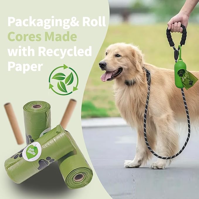 Enhanced Strength Dog Poop Bags - 300 Count Leak-Proof Scented Rolls | Biodegradable Pet Waste Bags with Dispenser, Extra Thick Dog Poo Bags for Puppy & Large Breed Cleanup