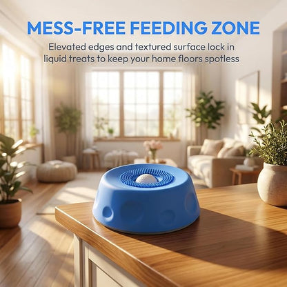 Silicone Lick Bowl for Dogs with Suction Cup, Anti-Slip Slow Feeder, Upgraded Chew-Resistant Ball & Anti-Disassembly Design, 250ml Capacity, Dishwasher Safe, for Small Medium Large Pets (1,Blue)