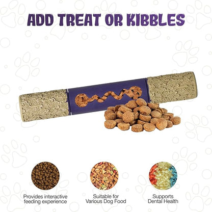 Indestructible Dog Chew Toy – Tough Rubber Stick for Aggressive Chewers, Safe & Treat-Fillable, Teething Toy for Large Breed & Puppies