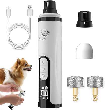 2026 Upgrade Silent Groom Pro Nail Grinder,Silent Groom Pro for Dogs,with LED Light & 3 Speeds,2000mAh Battery,Quick USB Charge (White)