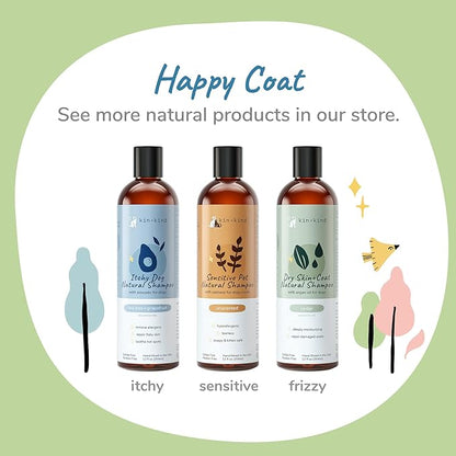kin+kind Oatmeal Natural Dog and Cat Shampoo - Gentle Oatmeal Clean for Sensitive Skin - Lavender Fragrance - 12 fl oz