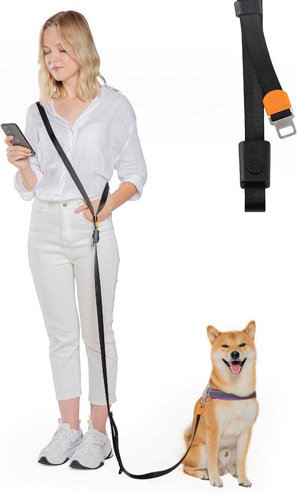 SVD.PET 4-in-1 Hands Free Dog Leash, Versatile Crossbody Dog Leash with Easy Release Buckle, Adjustable Waist Fit for Walking, Jogging and Running Your Pet (Black)