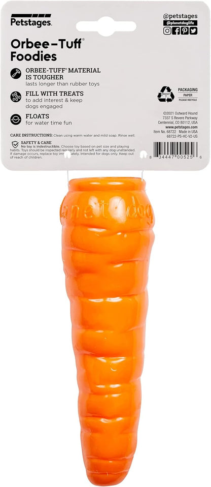 Outward Hound by Planet Dog Foodies Carrot Treat-Dispensing Dog Chew Toy, Orange