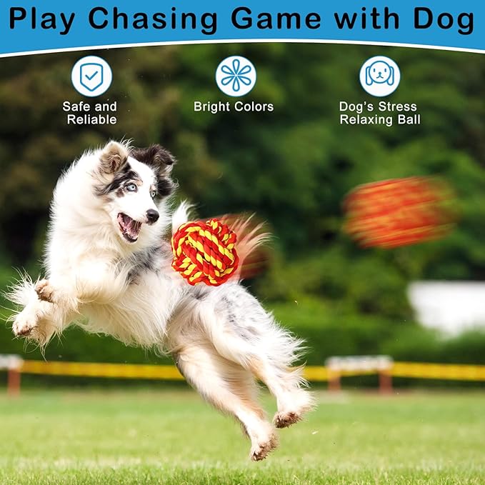 18 Pcs Dog Rope Ball Dog Rope Toy for Aggressive Chewer Toy for Small Medium Puppy Ball for Puppies Pack for Teething Chew Biting Training 2.17 Inches