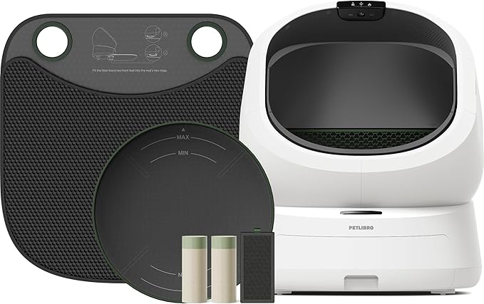 PETLIBRO Automatic Cat Litter Box Bundle with Accessories Kit, Open Top Self Cleaning Cat Litter Box with AI-Camera Waste Analysis, Odor Control, Multi-Cat Recognition, Usage Tracking & Safety Sensors