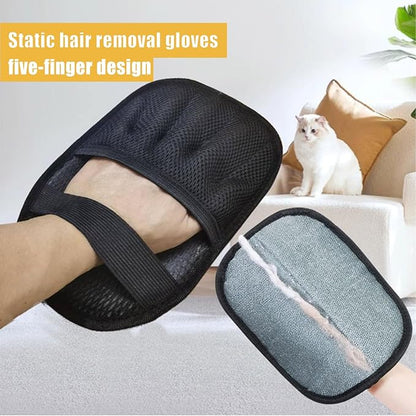Pet Hair Removal Glove, Five-Finger Static pet Hair Gloves, Reusable cat and Dog pet Hair Removal Tools