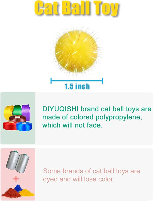 50-Pack Soft Cat Toy Balls – Fun Playtime & Exercise for All Cats (1.5 in, 50 Balls)