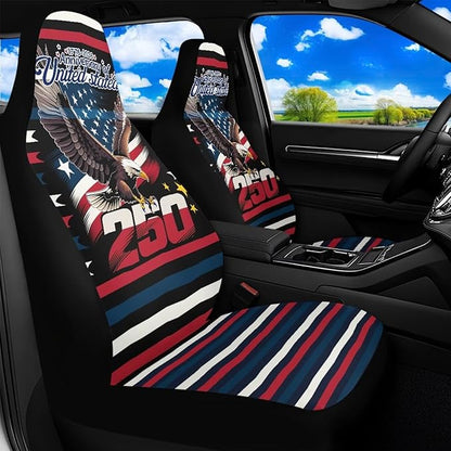 250th Eagle Flag Car Seat Covers Universal Bucket Seat Cover Waterproof Anti-Slip Automotive Accessories Suitable for Cars, SUV and Trucks