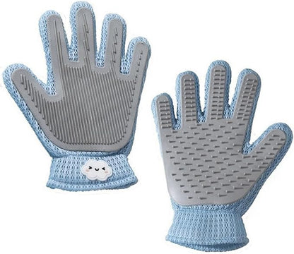 Pet Hair Remover Glove for Dogs & Cats, Upgraded Reusable 5-Finger, Gentle Deshedding Grooming Brush, Pet Hair Removal Tool for Furniture, Couch, Carpet, Car Seats | Sky Blue