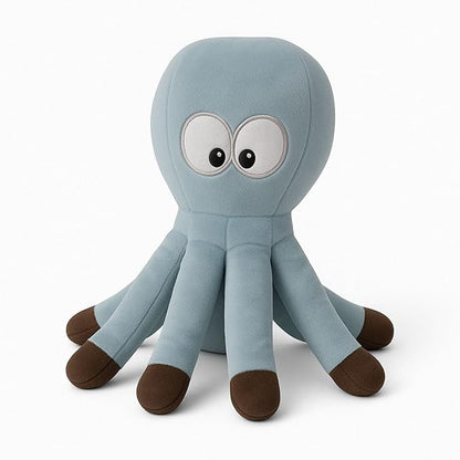 7" Squeaky Plush Toy for Puppies Small Dogs Self Etertainment Washable Soft Made [PET ONLY] (Grey Optopus)