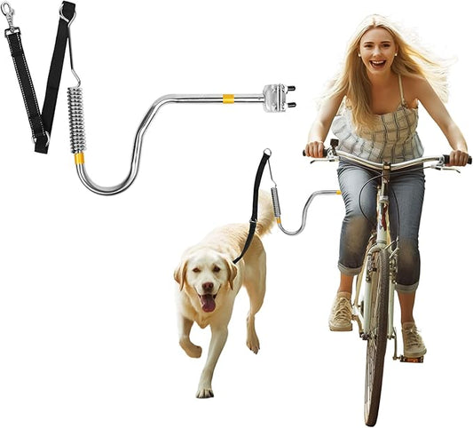 Dog Bike Leash - Hands-Free Bike Attachment for Dogs, Safe Shock-Absorbing, Adjustable Length, Easy to Install