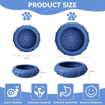 Dog Lick Bowl, Bestalk Wobbly Freeze Bowl Enrichment Feeder for Dogs, Anxiety Relief Lick Mat Puzzle Toy for Distraction, BPA Free Silicone, Dishwasher Safe(Dark Blue,S)