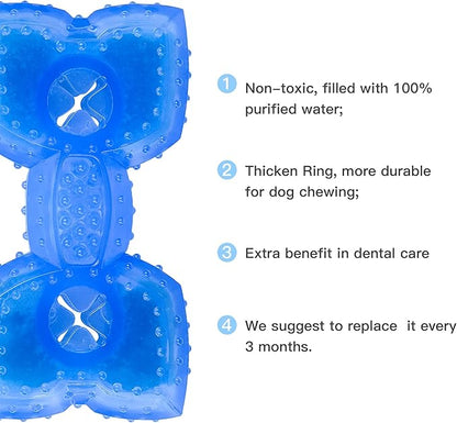 NWK Pet Teether Cooling Chew Toy for Dogs Teething Toy for Puppies, Fit with Treats for More Fun (Chewing Bone)