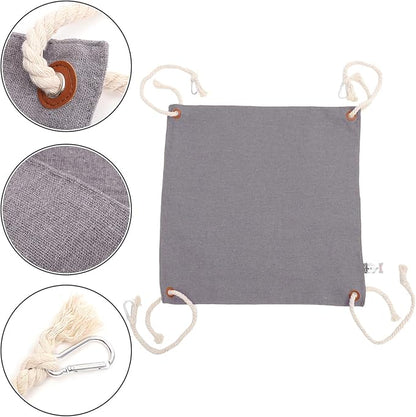 BESTYASH Adjustable Hanging Cat Hammock Bed Double-Sided Wear-Resistant Sleeping Nest for Cage Small Cats and Kittens Light Gray