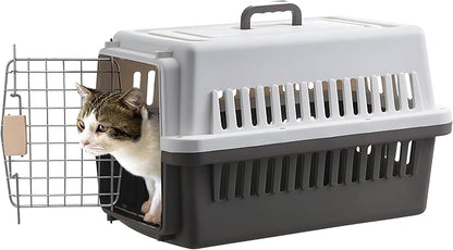 LLGJ-Pets Carrier, Kennel, 23 In. Long, Hard-Sided, for Dog/Cat up to 20 lbs, Suit for Airline/Road Travel (Coffee)