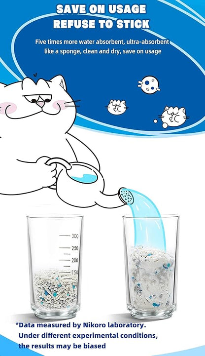NIKORO Tofu Cat Litter,Strong Clumping Cat Litters,Odor Control and Unscented Ultra Absorbent Water Flushable Bentonite Tofu Cat Litter,Dust Free Scent Free,21 lbs(5.29 lbs×4Bags)