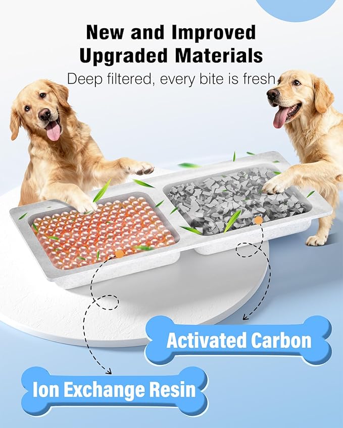 3.4Gal Dog Water Fountain for Large Dogs, 13L Stainless Steel Large Pet Fountain with Deeper & Wider Drinking Area, Automatic Dog Water Bowl Dispenser with Water Window (18 Filters)