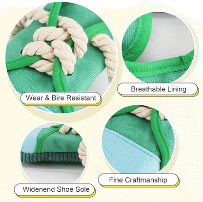 vocheer Dog Chew Toy, Dog Toys to Keep Them Busy Durable Teething Shoe Interactive Squeaky Puppy Toy,Small,Medium Breze, Machine Washable(Green)