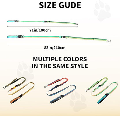 ‌EVERKING 6ft Hands-Free Dog Leash - 6-in-1 Adjustable with 360° Rotating Buckle, Night Reflective & Shock Absorbing for Large/Small Dogs (Up to 120lbs) (Green)