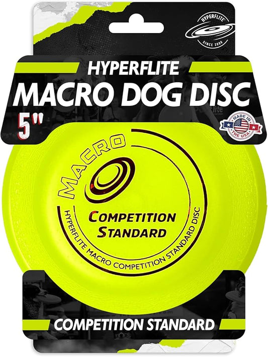 Hyperflite Macro Competition Standard Dog Disc 5" (28g) | Ultimate Flying Disc for Dogs | Official Skyhoundz Competition Disc for Play, Fetch & Pool Fun | Floats | Lightweight | Anti-Glare - Yellow