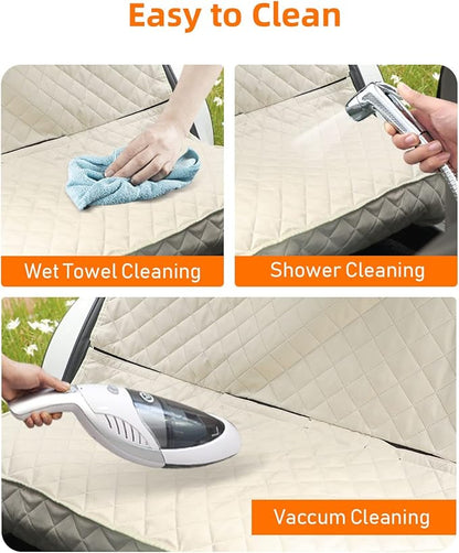 PETICON Waterproof Scratchproof Pet Bench Seat Covers for Cars, SUVs, Nonslip Durable Back Seat Cover for Dogs, Washable Backseat Protection