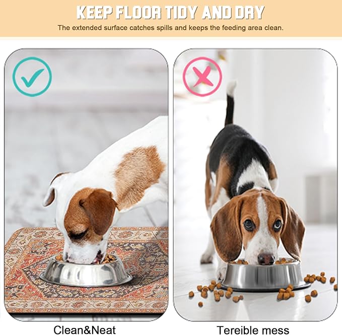 Dog Food Mat for Floors Waterproof Quick Dry Pet Placemat Cat Feeding Bowls Mats for Food and Water, Eco-Friendly Dog Accessories Diatomite Pets Supplies 12" X 20"